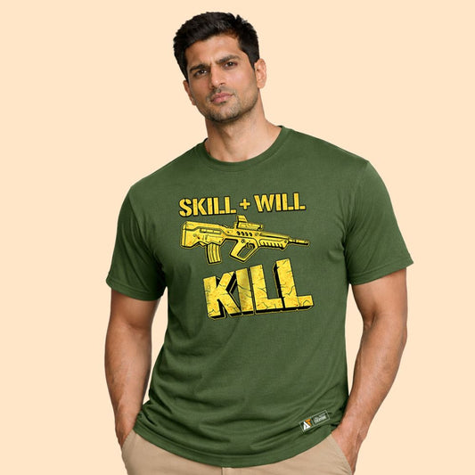 Gun Olive Green Color tshirt for men