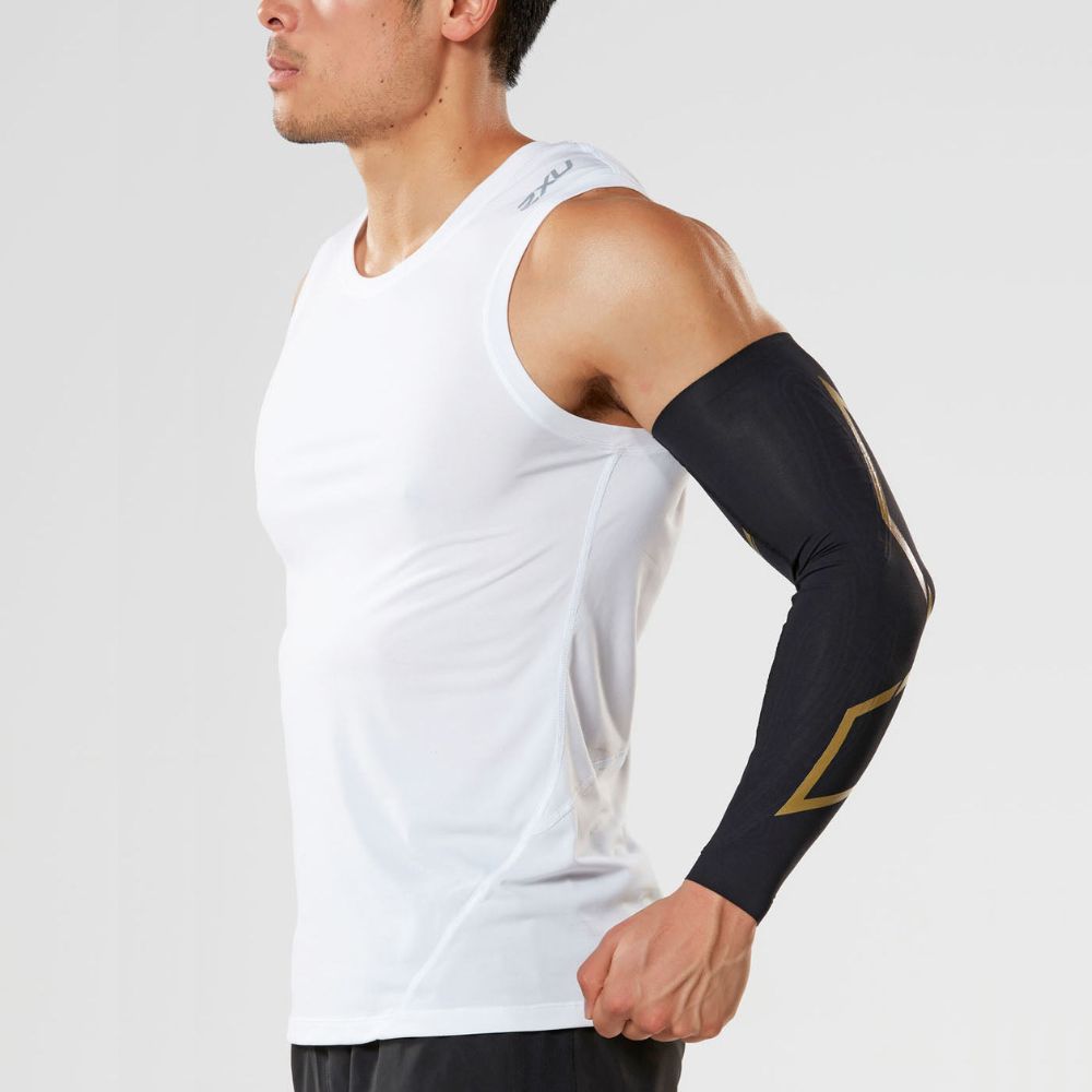 2XU Force Compression Arm Guards - Black/Gold