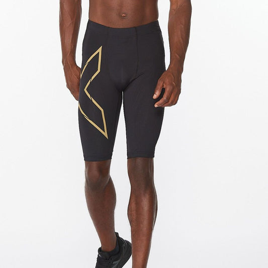 2XU Light Speed Compression Shorts - Black/Gold Reflective