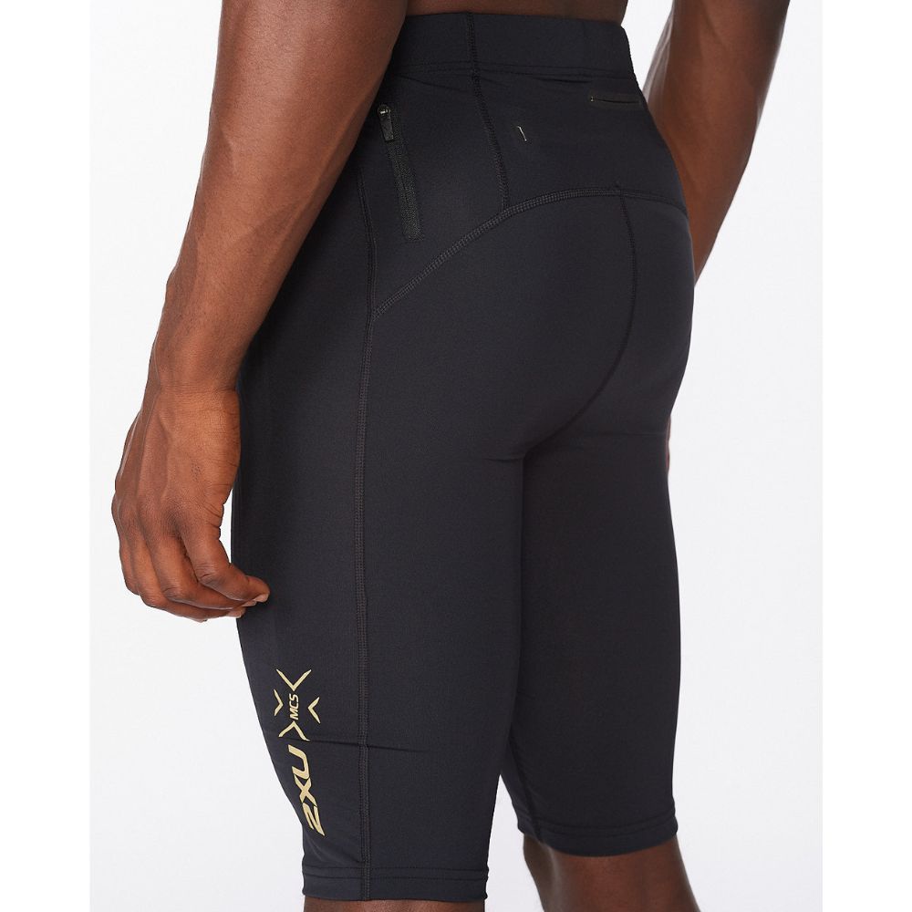 2XU Light Speed Compression Shorts - Black/Gold Reflective