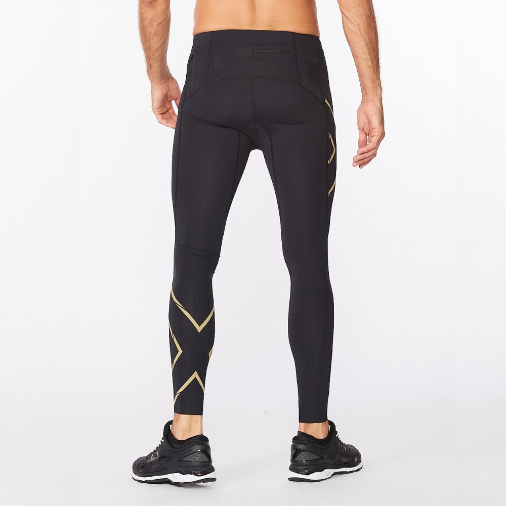 2XU Light Speed Compression Tights - Black/Gold Reflective