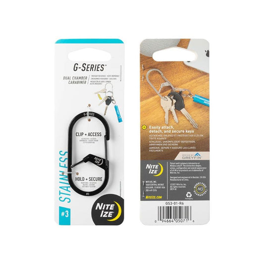 G-Biners Dual Chamber Carabiner - Black