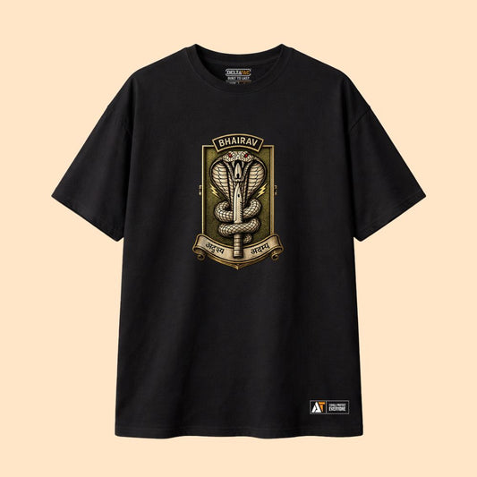 Bhairav Battalion Tactical T-Shirt – Operator Series | Black Premium Cotton Tee