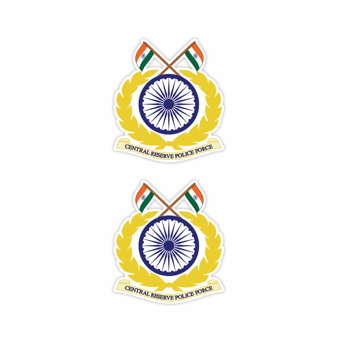 CRPF Logo Sticker (Pack of 2) - Mini Military Series