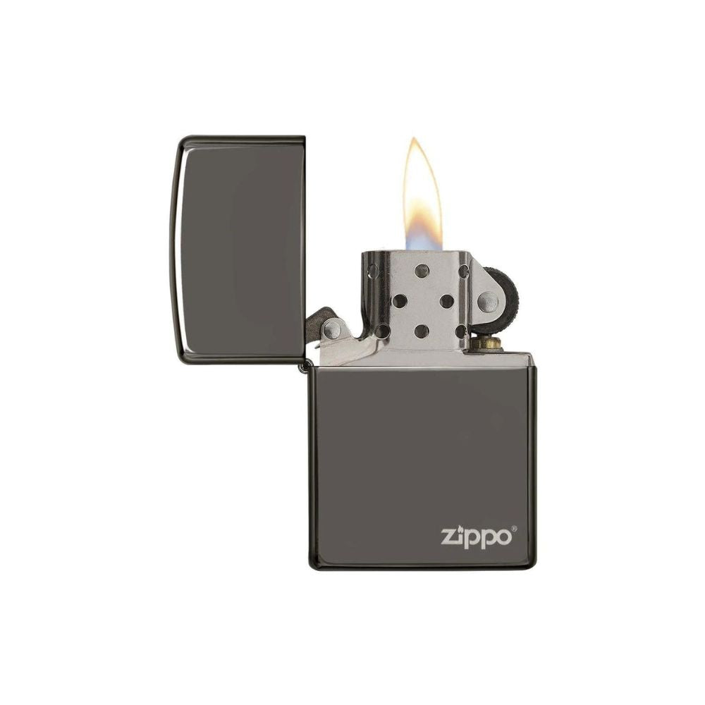 Classic Black Ice Zippo Logo Lighter