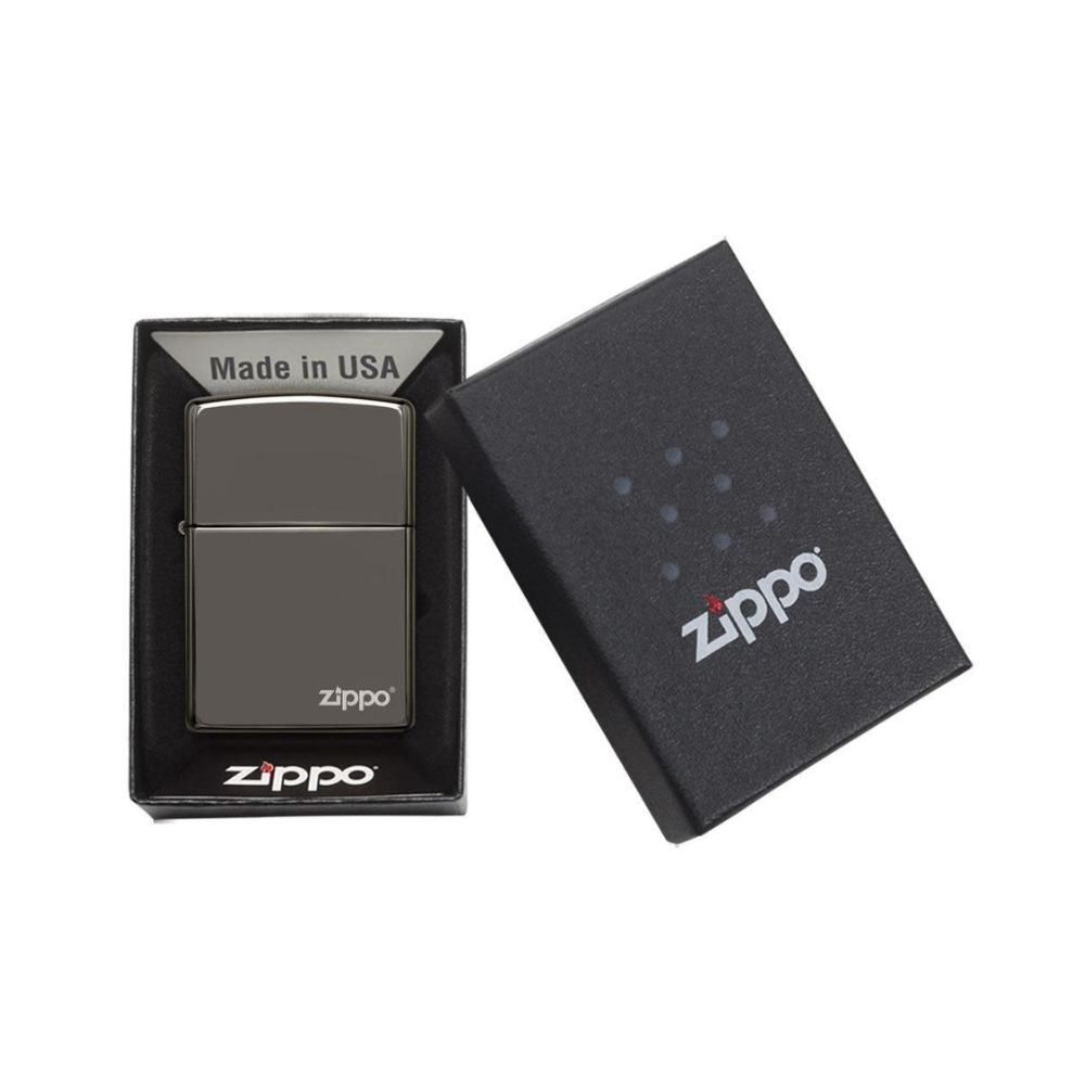 Classic Black Ice Zippo Logo Lighter
