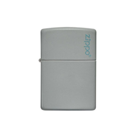 Classic Flat Grey Zippo Logo Lighter