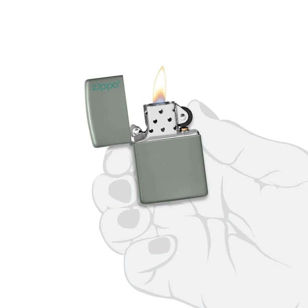 Classic Sage Zippo Logo Lighter