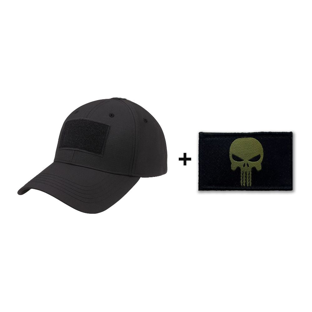 DT Black Velcro Cap + Embroidered Punisher Velcro Patch