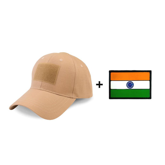DT Desert Khaki Cap + Tricolor PVC Velcro Patch