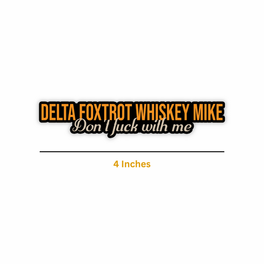 Delta Foxtrot Whiskey Mike Sticker (Pack of 2) - Mini Military Series