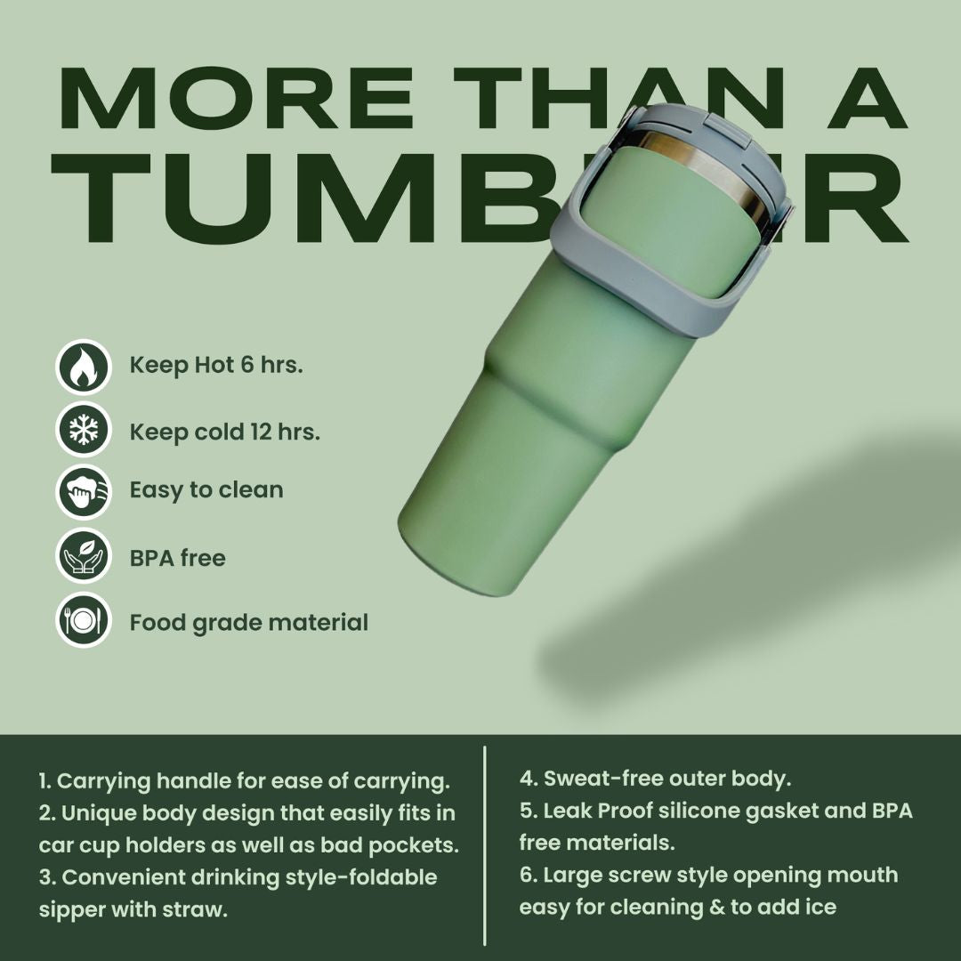 BPA-Free Insulated Green Tumbler