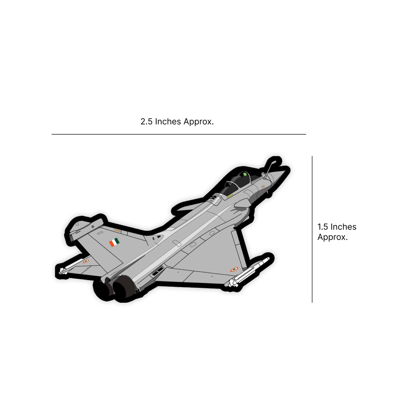 Mini Indian Air Force Dassault Rafale Sticker (Pack of 2) - Mini Military Stickers