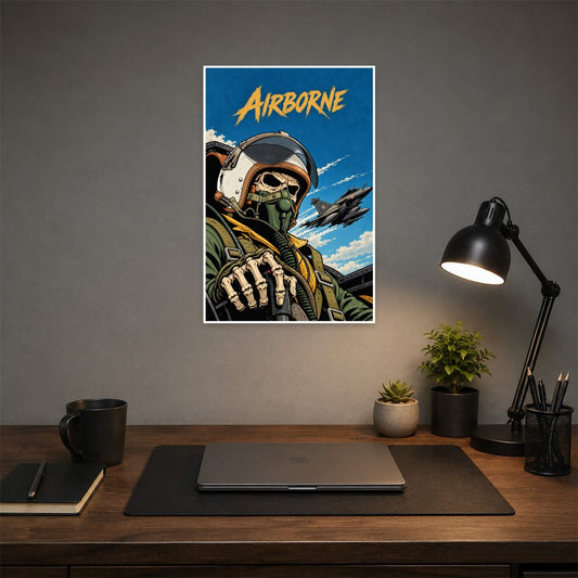 Airborne Poster | Indian Air Force Fighter Jet Wall Art | Military Aviation Poster | Deltatac