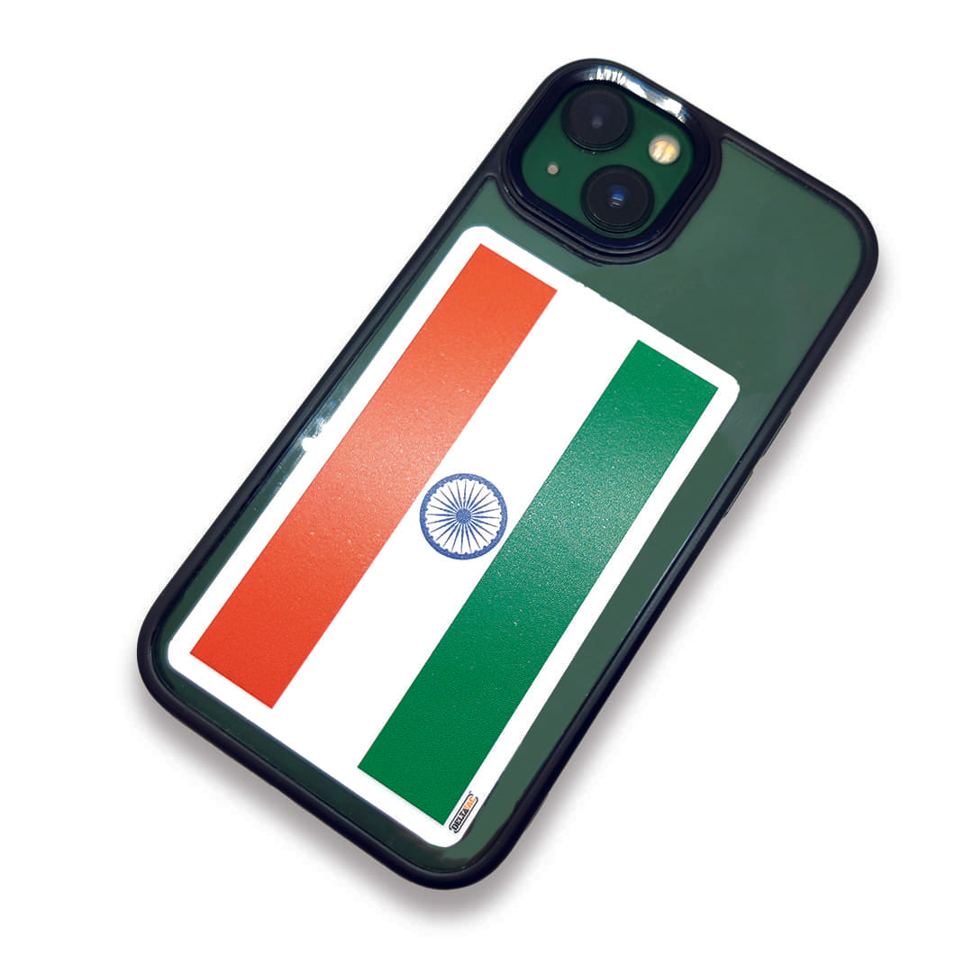 Tricolor Indian National Flag Sticker - Pack of 2