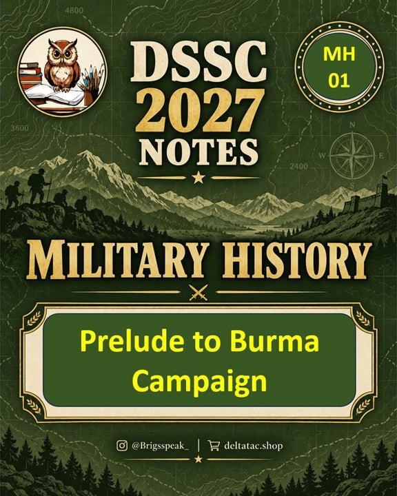 Prelude to Burma Campaign DSSC 2027 Military History MH 01