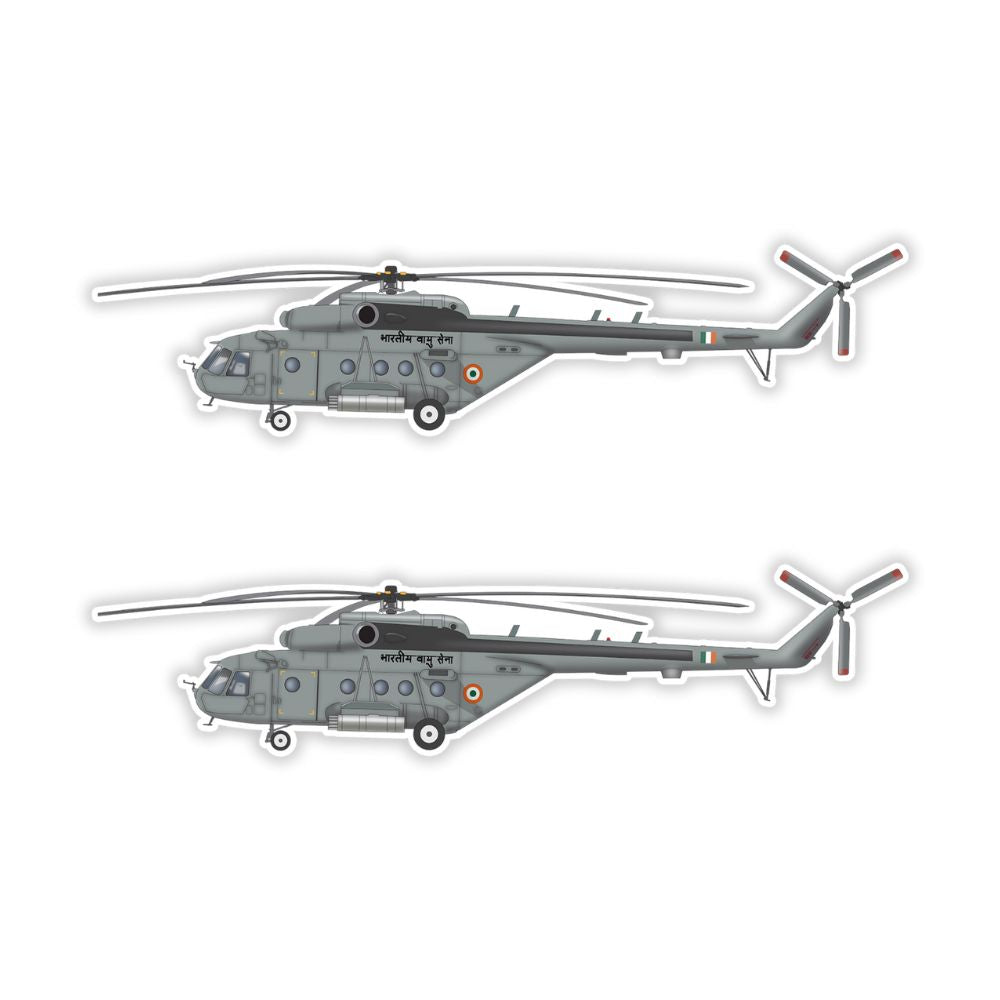 MI 17 Military Helicopter Sticker (Pack of 2) - Mini Military Stickers