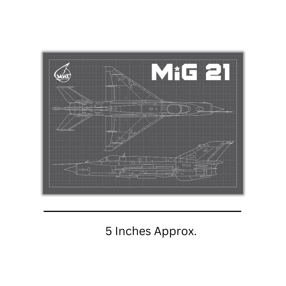 MIG 21 Fighter Jet Blueprint -Sleek Magnet
