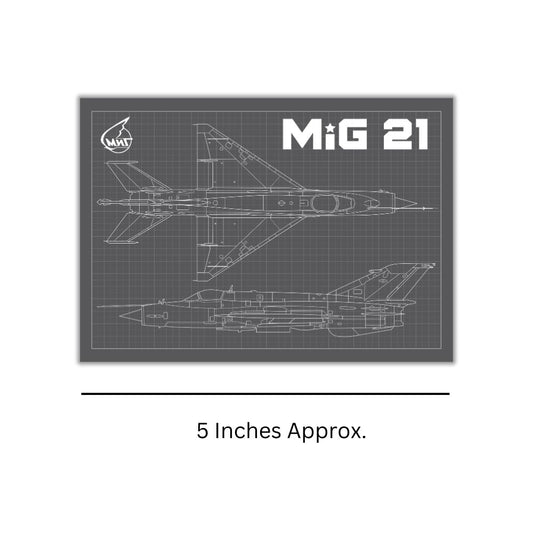 MIG 21 Fighter Jet Blueprint -Sleek Magnet