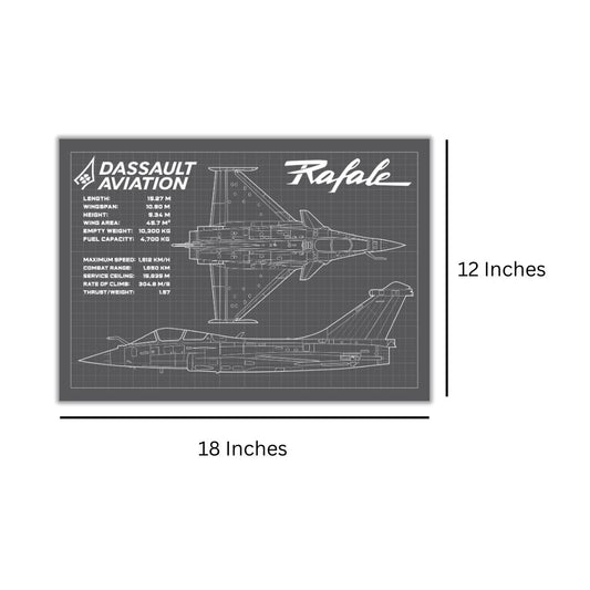 Rafale Blueprint Poster – Dassault Aviation Tactical Wall Art