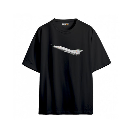 MiG-21 Minimalist T-Shirt Black – Iconic Fighter Jet Tribute