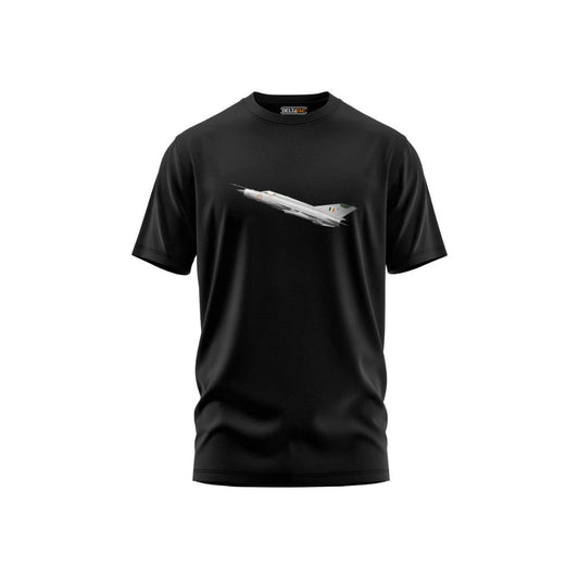MiG-21 Minimalist T-Shirt Black – Iconic Fighter Jet Tribute