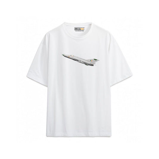 MiG-21 Minimalist T-Shirt White – Iconic Fighter Jet Tribute