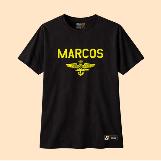 MARCOS Insignia – Silent Strength Black Tshirt Tactical Lifestyle Essential