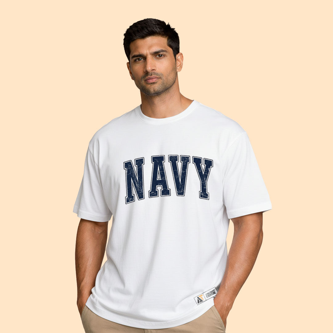 Indian Navy Typography T-Shirt| Tactical Naval Essential