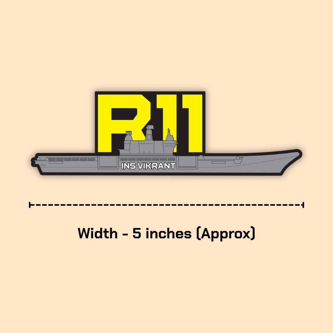 R11 INS Vikrant Sticker | India’s Indigenous Aircraft Carrier - Mini Military Stickers