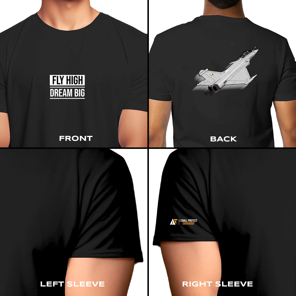 Fly High Dream Big Oversized T-shirt - Black