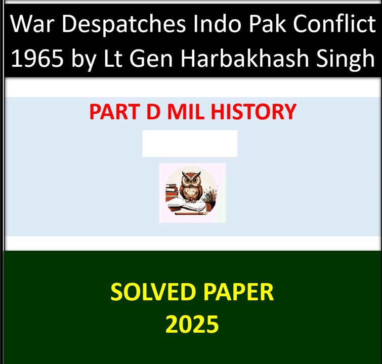 Part D Solved 2025 Military History Question Paper