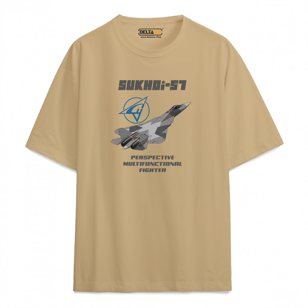 Sukhoi SU-57 T-Shirt - Oversized - Tan