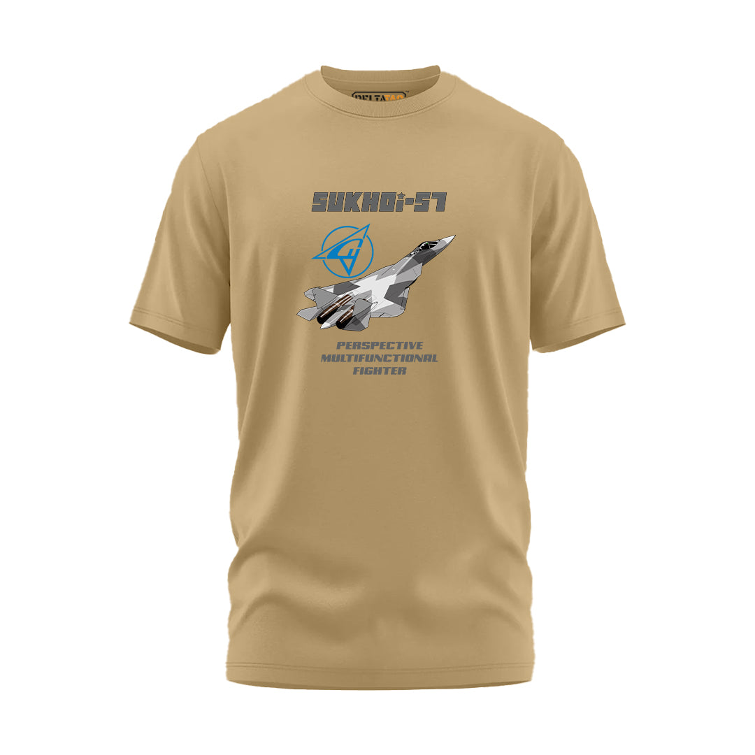 Sukhoi SU-57 T-Shirt - Regular Fit - Tan