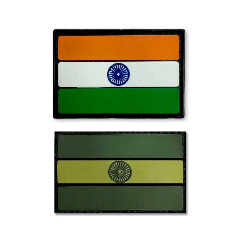 Tricolor India National Flag PVC Velcro Patch