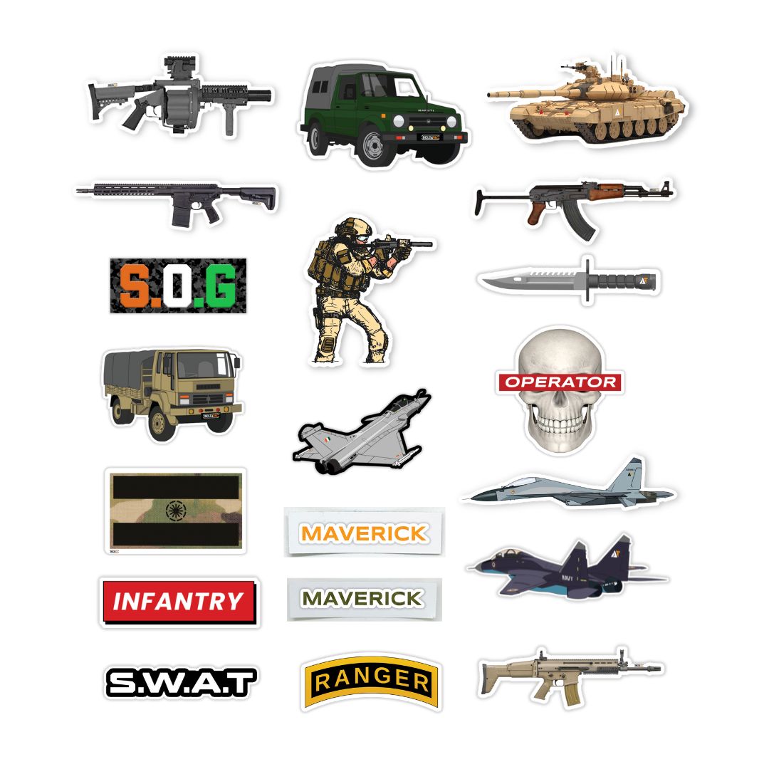 Mini Military Series Stickers- Pack of 20