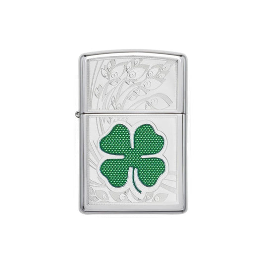 Zippo Clover High Polish Chrome Design Lighter