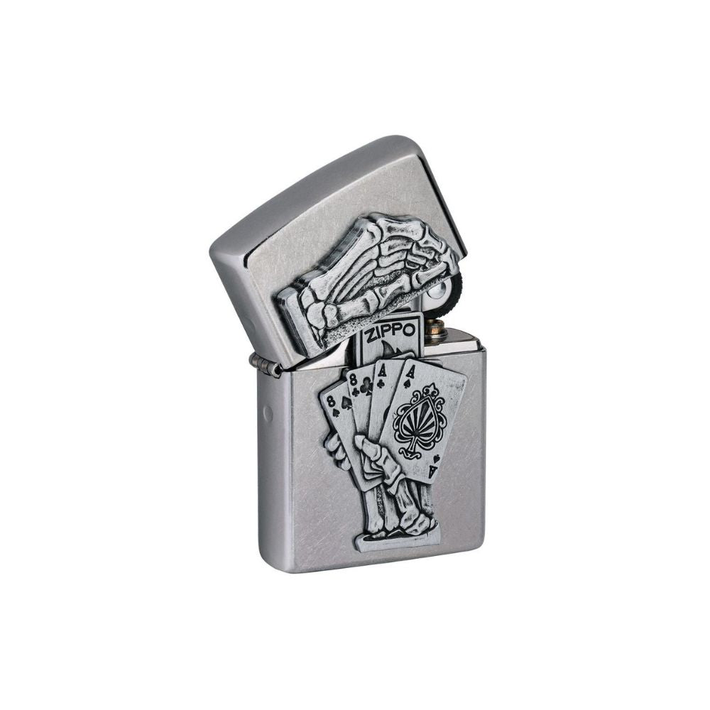 Zippo Dead Mans Hand Emblem Design Lighter