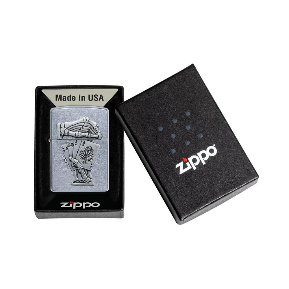Zippo Dead Mans Hand Emblem Design Lighter
