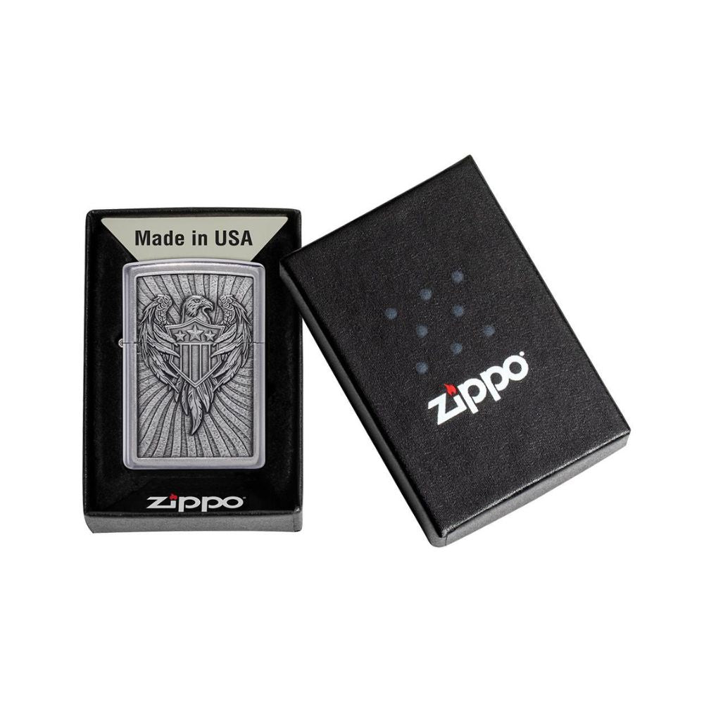 Zippo Eagle Shield Emblem Design Lighter