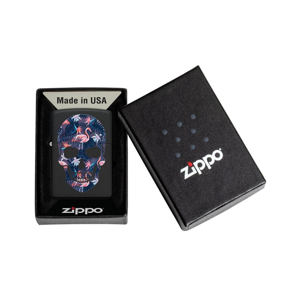 Zippo Flamingo Skull Design Lighter