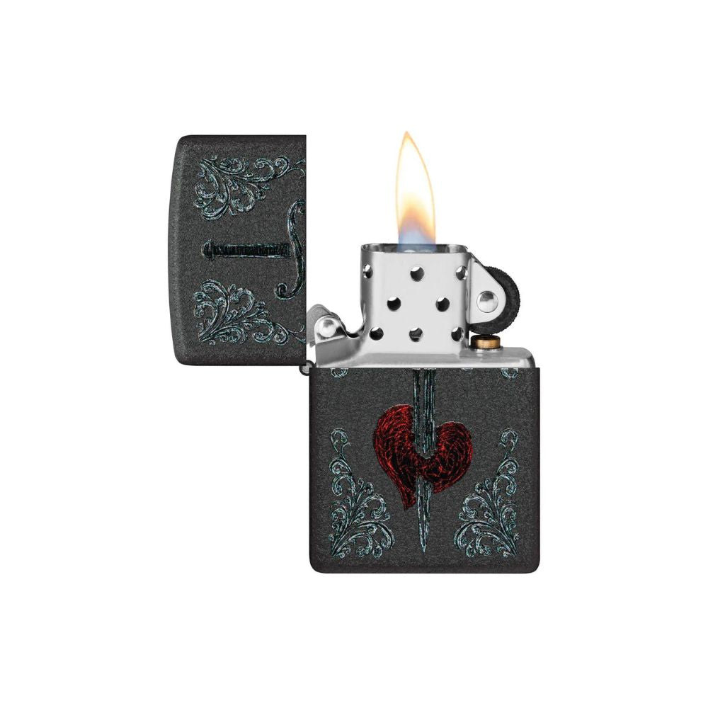 Zippo Heart Dagger Tattoo Design Lighter