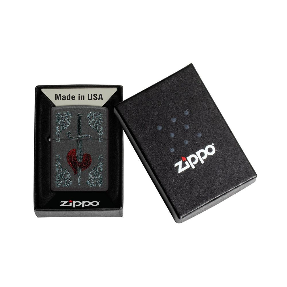 Zippo Heart Dagger Tattoo Design Lighter