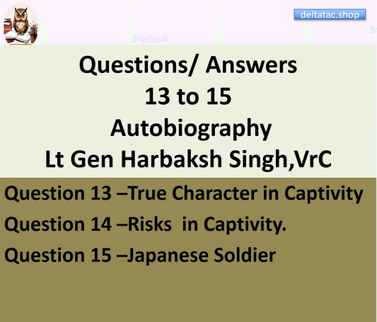 Autobiography Lt Gen Harbaksh Singh Question 13, 14 & 15 Ebook