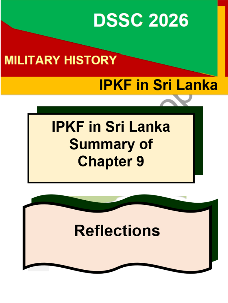 IPKF in Sri Lanka – Chapter 9 Reflections