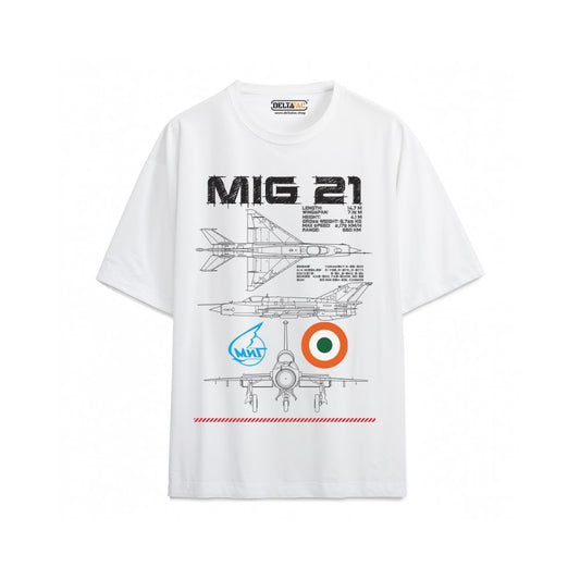 MiG-21 Blueprint T-Shirt – White Edition