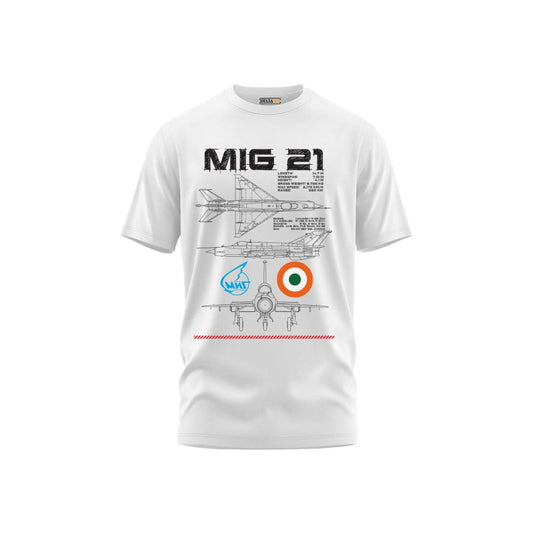 MiG-21 Blueprint T-Shirt – White Edition