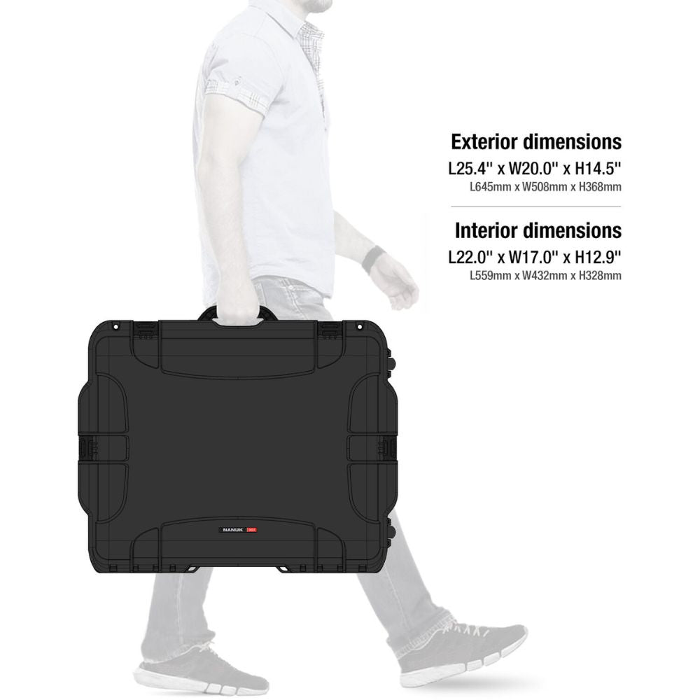 Nanuk 960 (Black) Camera Protective Hard Case Dimension