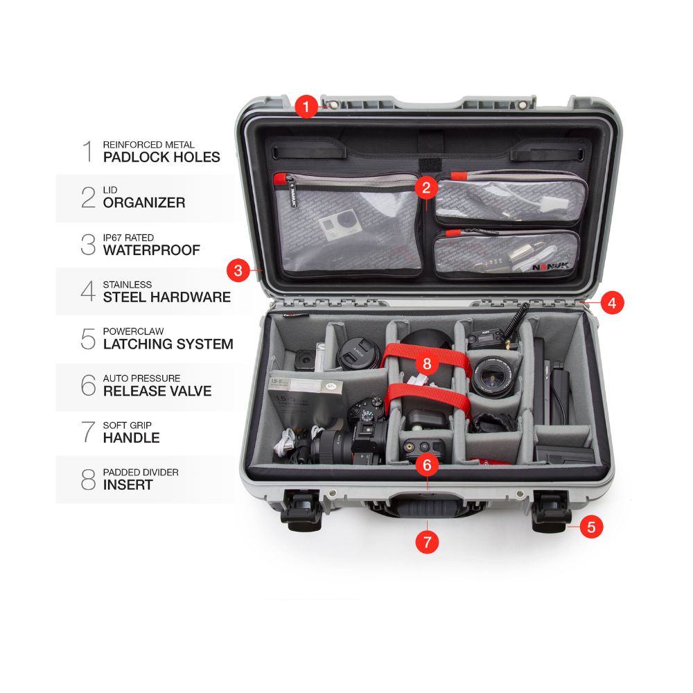 Nanuk 935 Camera Case Silver - Pro Photo Kit