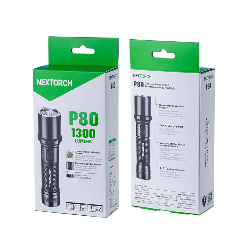 Nextorch P8 One-step Strobe Duty Flashlight
